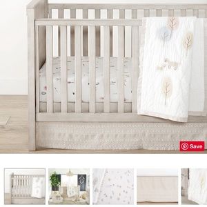 Pottery barn Dakota woodland crib bedding, crib skirt, and crib sheets